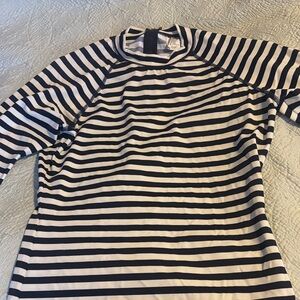 J. Crew Black and White Striped Long Sleeve Tee